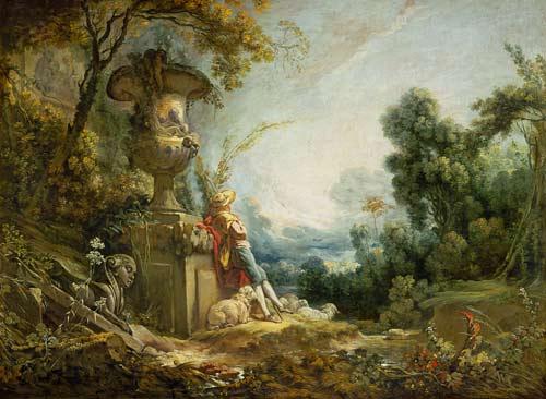 Francois Boucher Pastorale ou Jeune berger dans un paysage France oil painting art